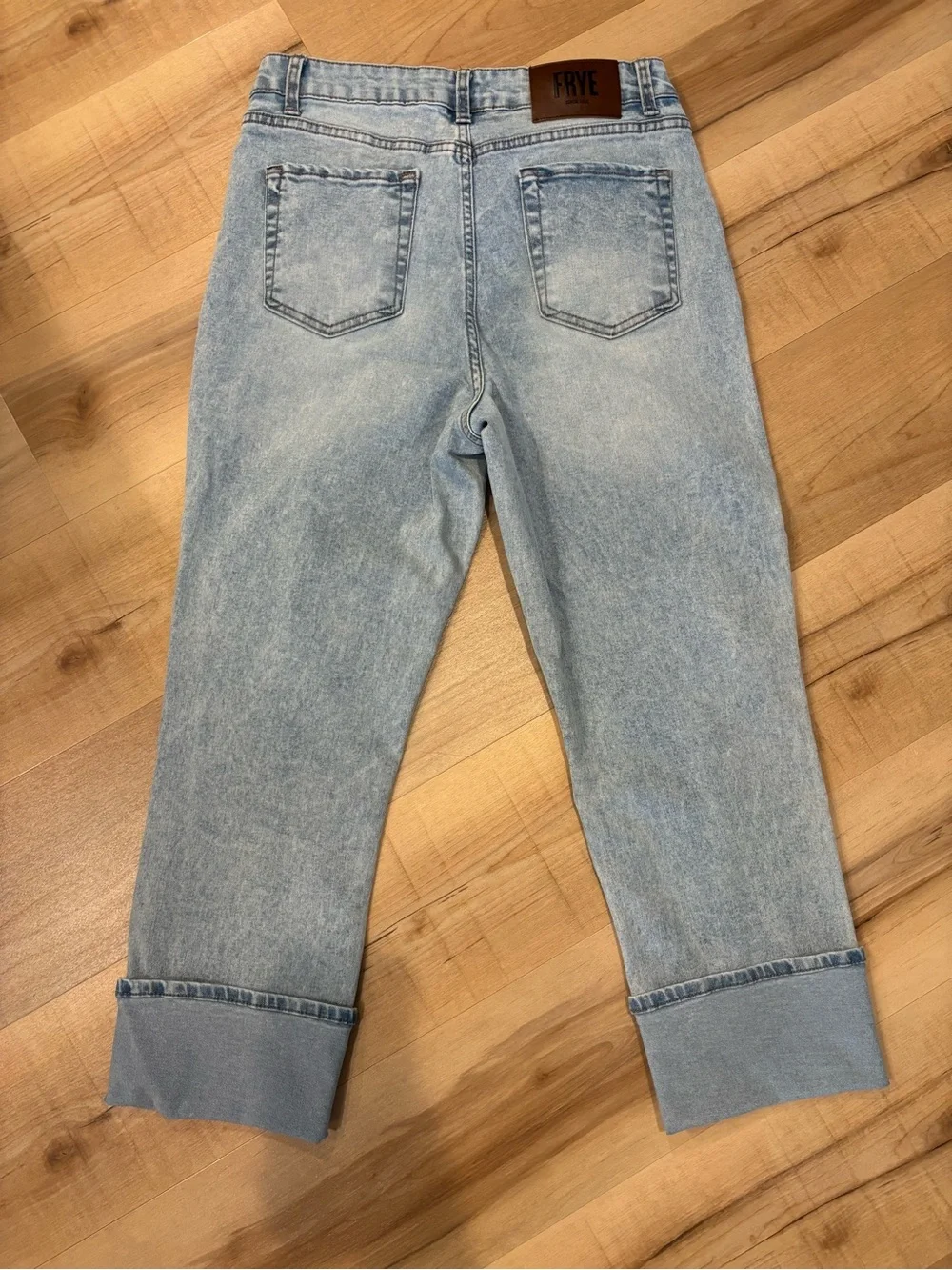 FRYE Light Wash Cuffed Jeans – Size 8 / 29” Inseam